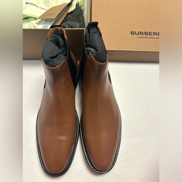 Burberry Jamieson Rubber Sole Pull On Chelsea Boot Size 11 Sleek Brown - Picture 3 of 7